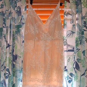 Chic Lace Mini Dress in Cream